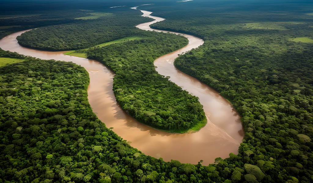 Río serpenteando entre la selva amazónica